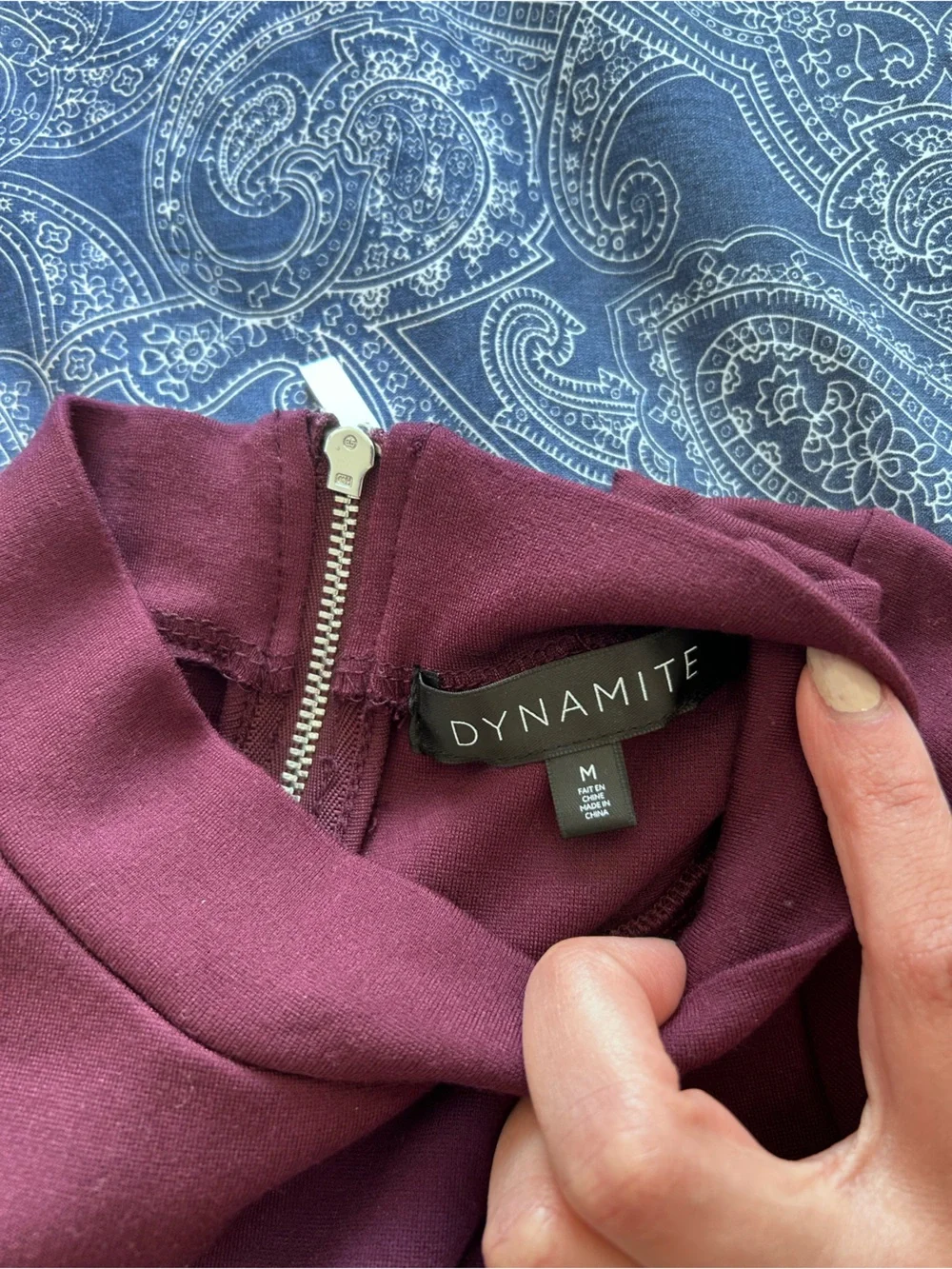 Dynamite Deep Plum Zip-Back - Picture 2 of 2